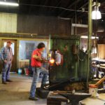 Working at the power hammer