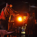 Around the forge at night